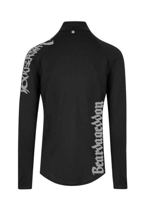 YOUR HWAY! Active Wear Half Zip Jacket Half Skull Front-Black