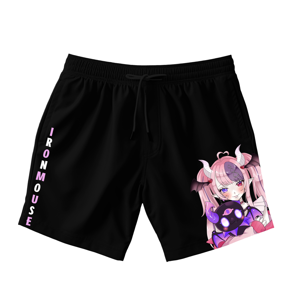 Ironmouse Black Shorts With Leg Detail