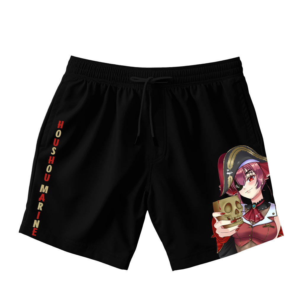 Houshou Marine Black Shorts With Leg Detail