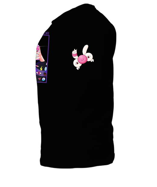 Michi Square Designed T-Shirt with Sleeve Mascot.