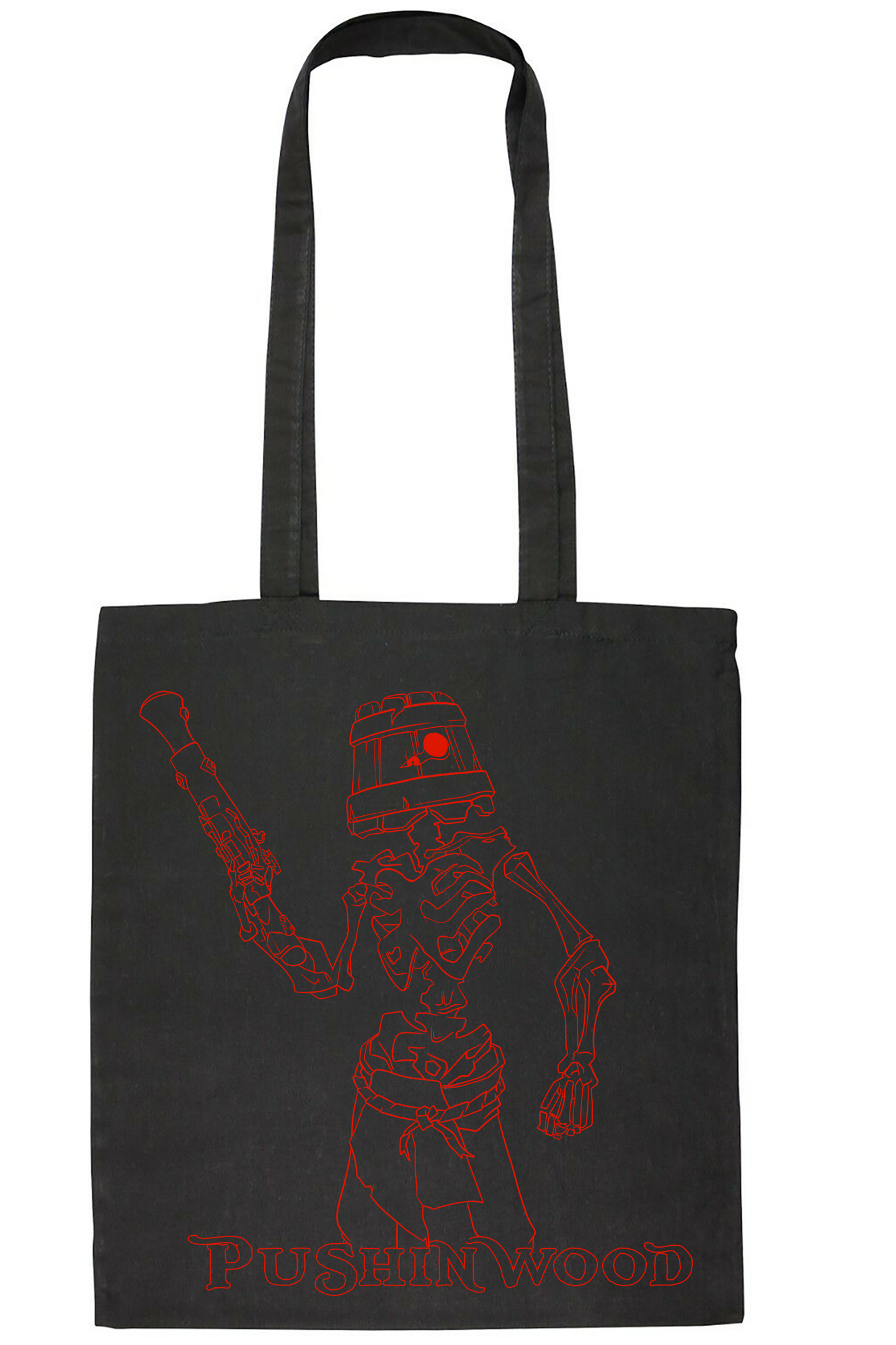PushinWood Red Bucket Head Tote Bag