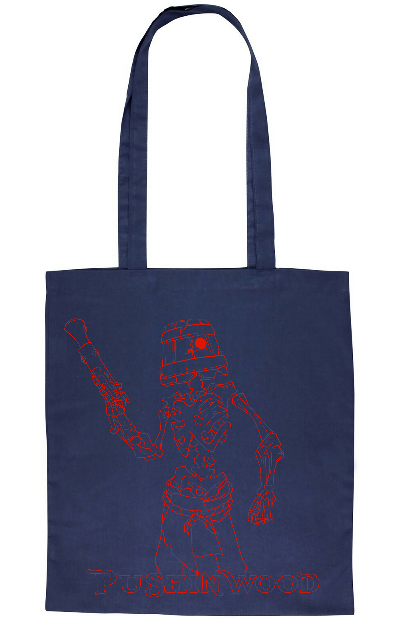 PushinWood Red Bucket Head Tote Bag