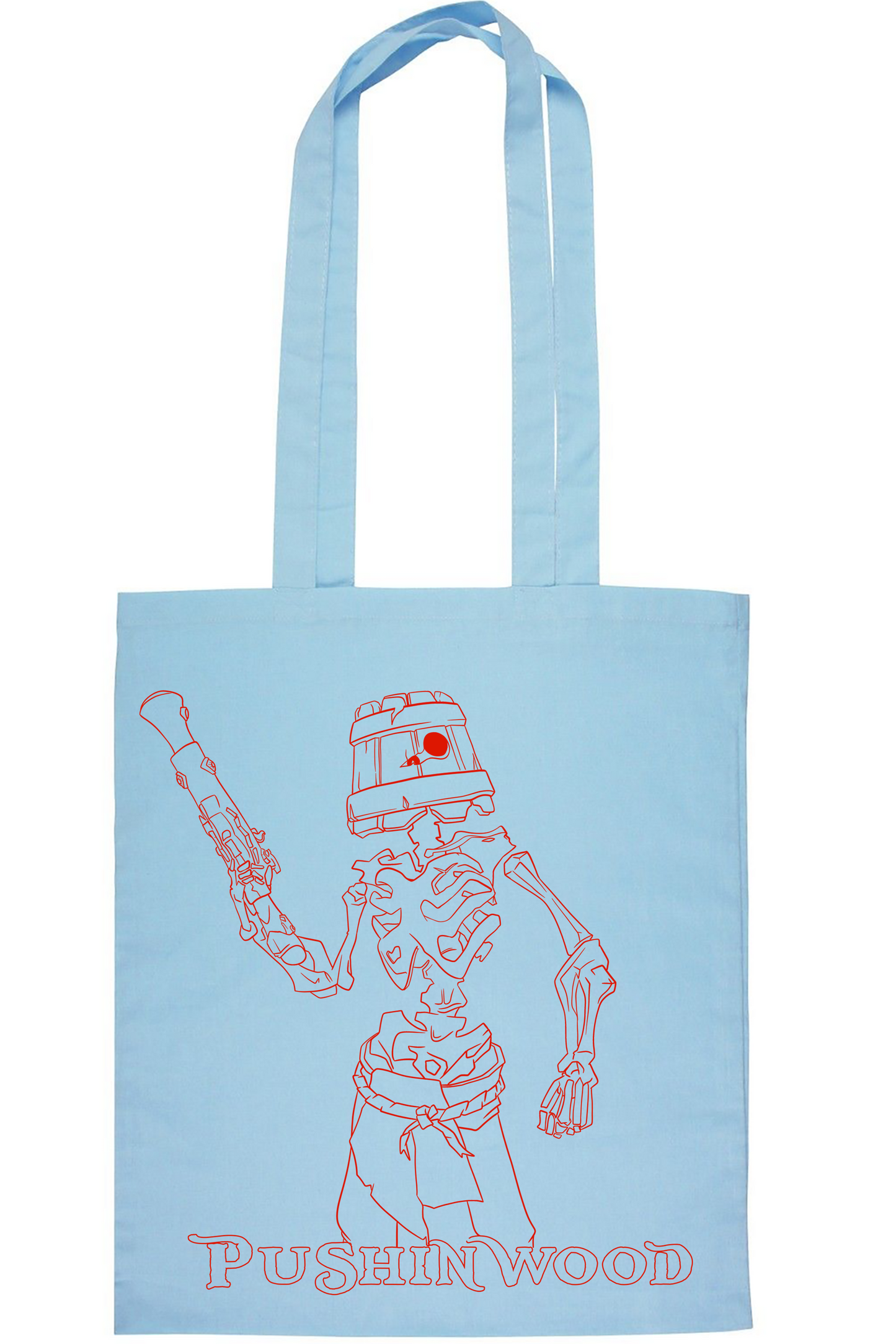 PushinWood Red Bucket Head Tote Bag