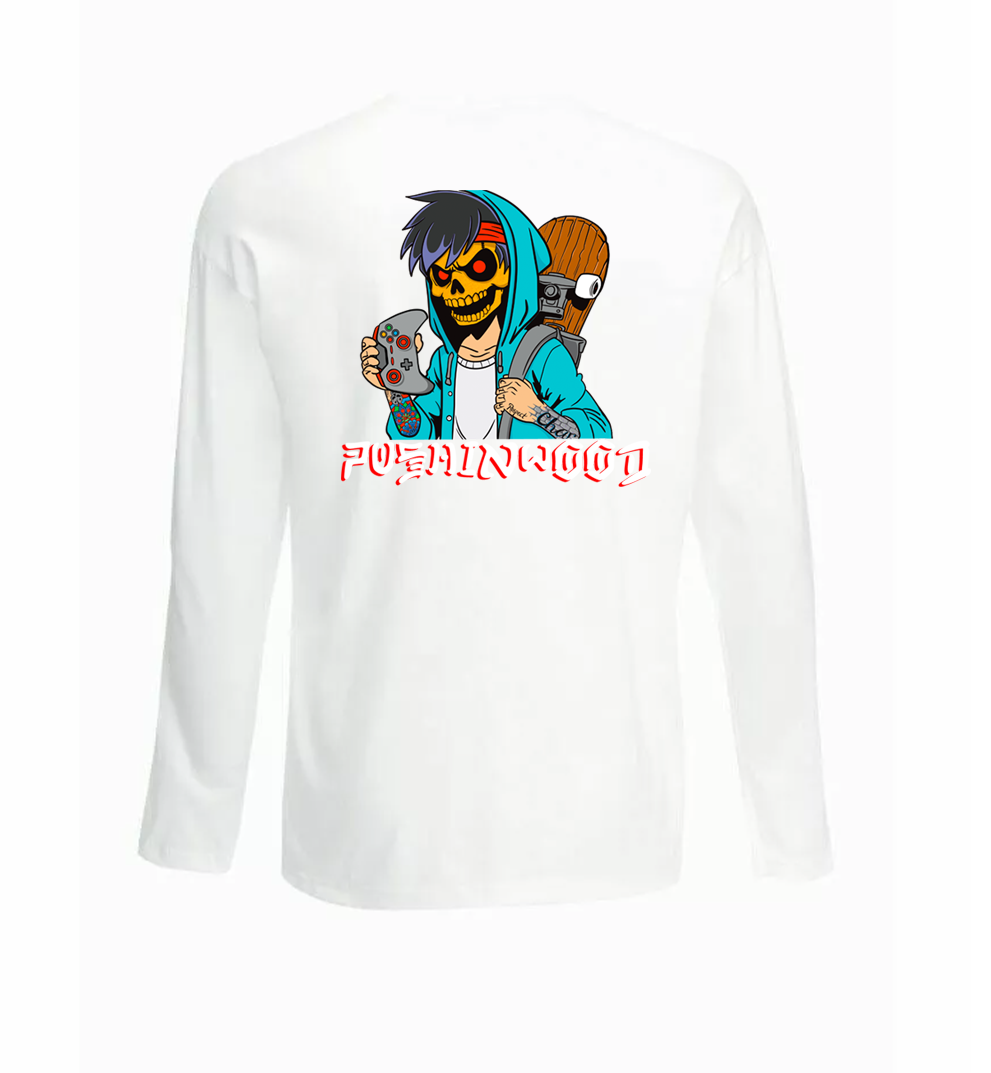 Pocket Octo Logo Long T Shirt With Controller Logo Backprint