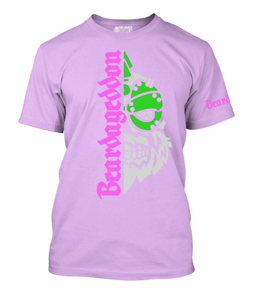 YOUR HWAY! Active Wear T-Shirt Half Skull Front-Green And Pink Design