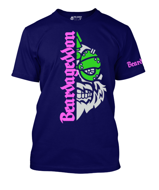 YOUR HWAY! Active Wear T-Shirt Half Skull Front-Green And Pink Design