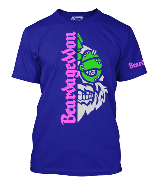 YOUR HWAY! Active Wear T-Shirt Half Skull Front-Green And Pink Design