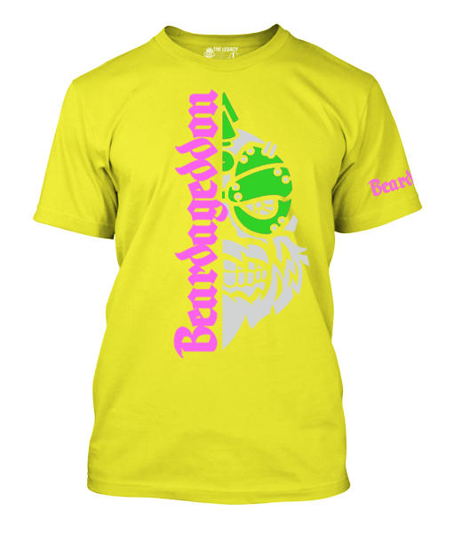 YOUR HWAY! Active Wear T-Shirt Half Skull Front-Green And Pink Design