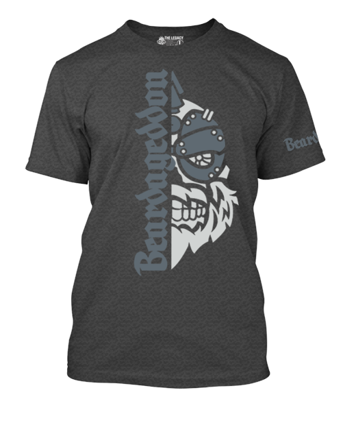 YOUR HWAY! Active Wear T-Shirt Half Skull Front-Grey Design
