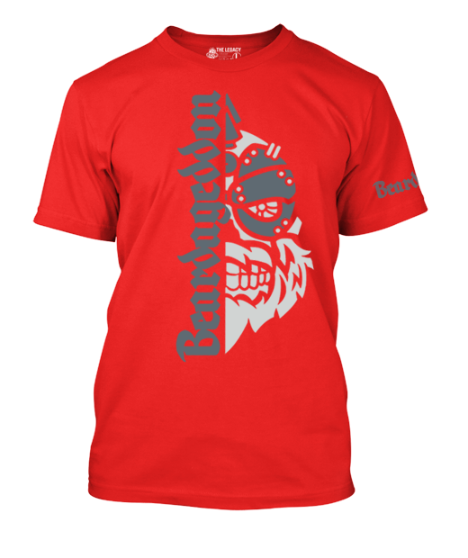 YOUR HWAY! Active Wear T-Shirt Half Skull Front-Grey Design
