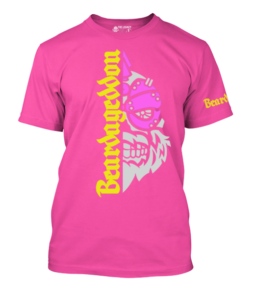 YOUR HWAY! Active Wear T-Shirt Half Skull Front-Yellow and Pink Design