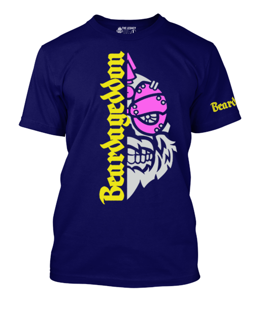 YOUR HWAY! Active Wear T-Shirt Half Skull Front-Yellow and Pink Design