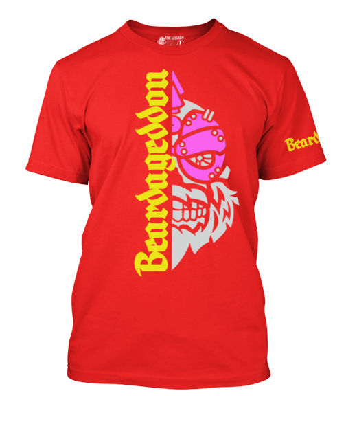 YOUR HWAY! Active Wear T-Shirt Half Skull Front-Yellow and Pink Design