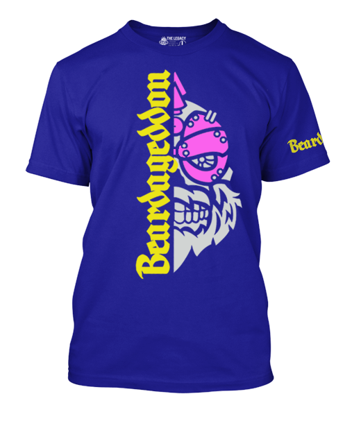 YOUR HWAY! Active Wear T-Shirt Half Skull Front-Yellow and Pink Design