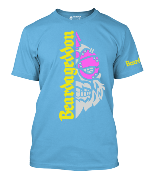 YOUR HWAY! Active Wear T-Shirt Half Skull Front-Yellow and Pink Design