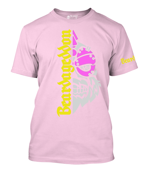 YOUR HWAY! Active Wear T-Shirt Half Skull Front-Yellow and Pink Design