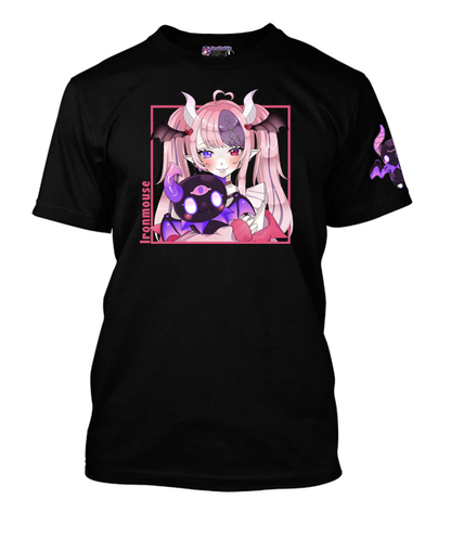 Ironmouse Square Designed T-Shirt with Sleeve Mascot.