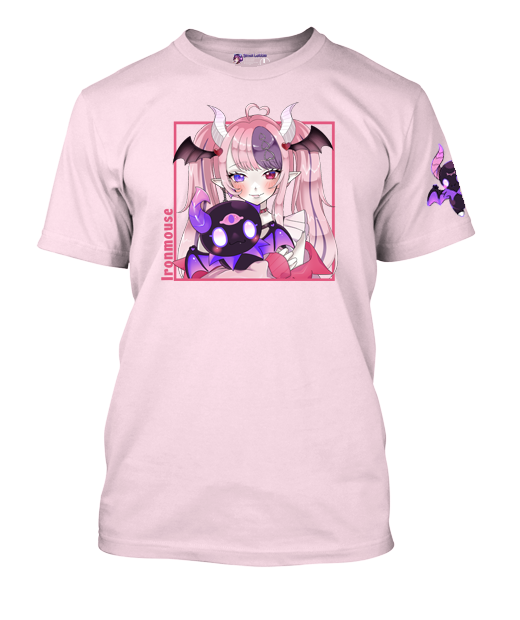Ironmouse Square Designed T-Shirt with Sleeve Mascot.