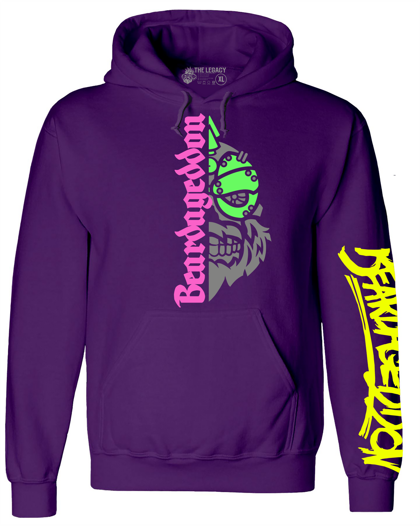 YOUR HWAY! Active Wear Hoodie Half Skull Front