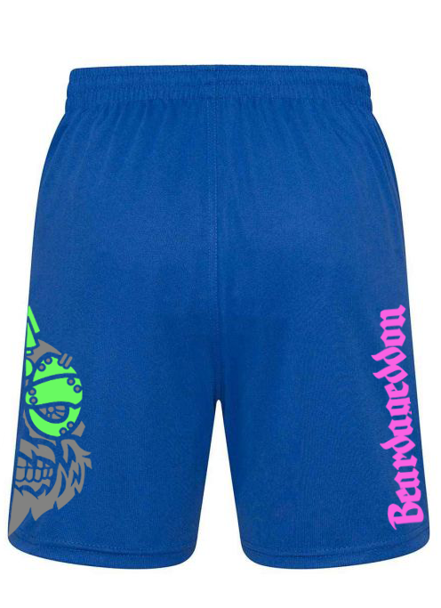 YOUR HWAY! Active Wear Shorts Half Skull Side-Green And Pink Design