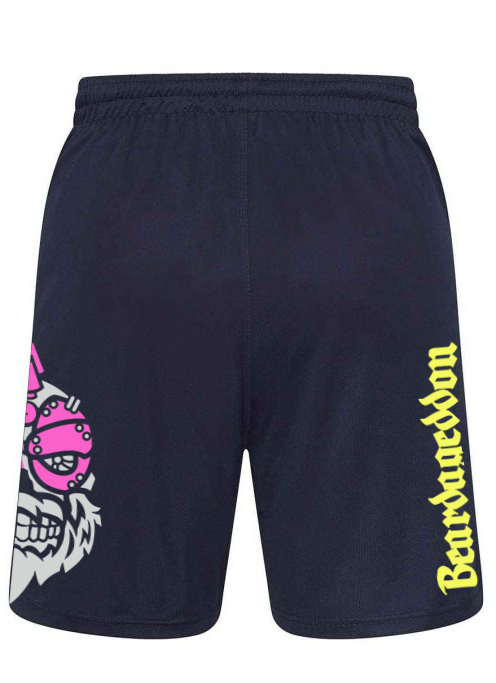 YOUR HWAY! Active Wear Shorts Half Skull Side-Pink And Yellow Design