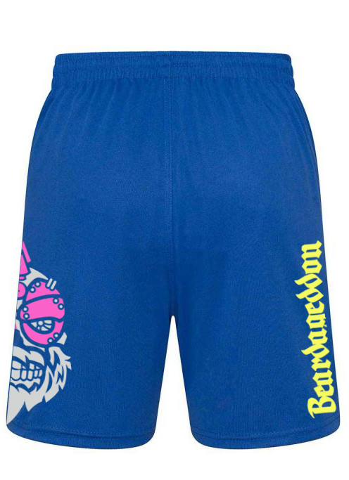 YOUR HWAY! Active Wear Shorts Half Skull Side-Pink And Yellow Design
