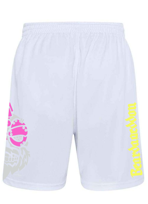 YOUR HWAY! Active Wear Shorts Half Skull Side-Pink And Yellow Design
