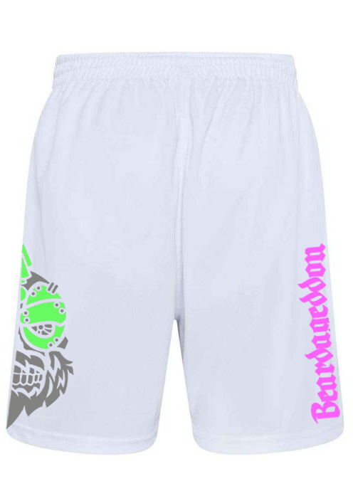 YOUR HWAY! Active Wear Shorts Half Skull Side-Green And Pink Design