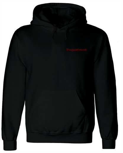 Pocket PushinWood Hoodie with Red Bucket Head Backprint
