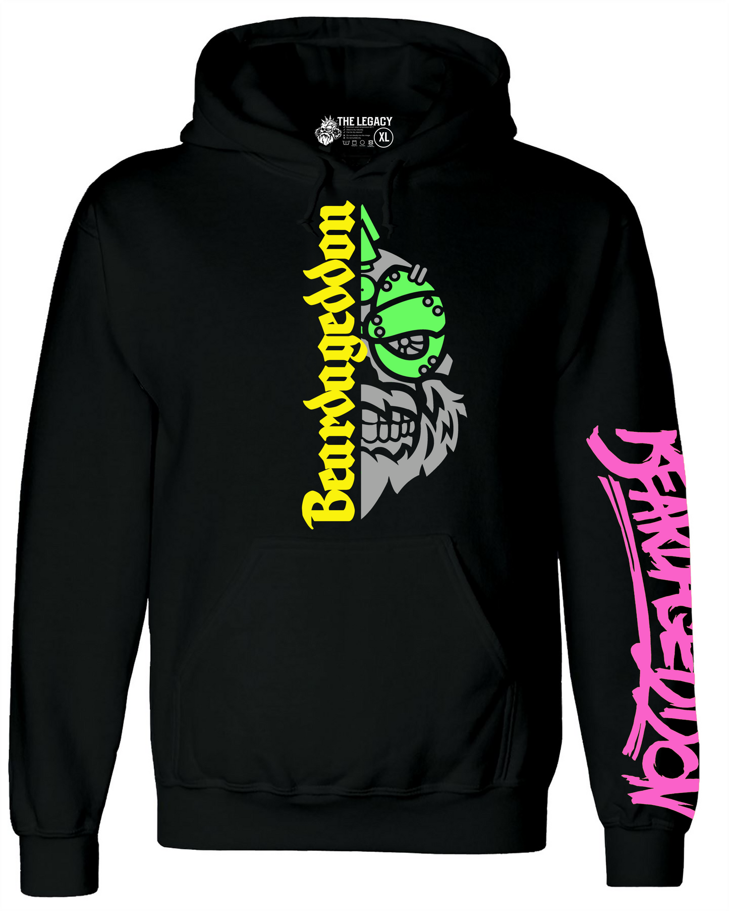YOUR HWAY! Active Wear Hoodie Half Skull Front