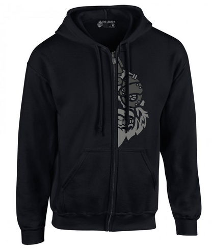 YOUR HWAY! Zipper Hoodie Half Skull Front