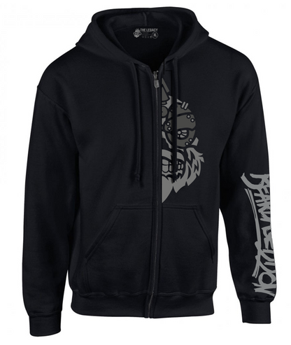 YOUR HWAY! Zipper Hoodie Half Skull Front