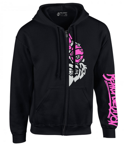 YOUR HWAY! Zipper Hoodie Half Skull Front