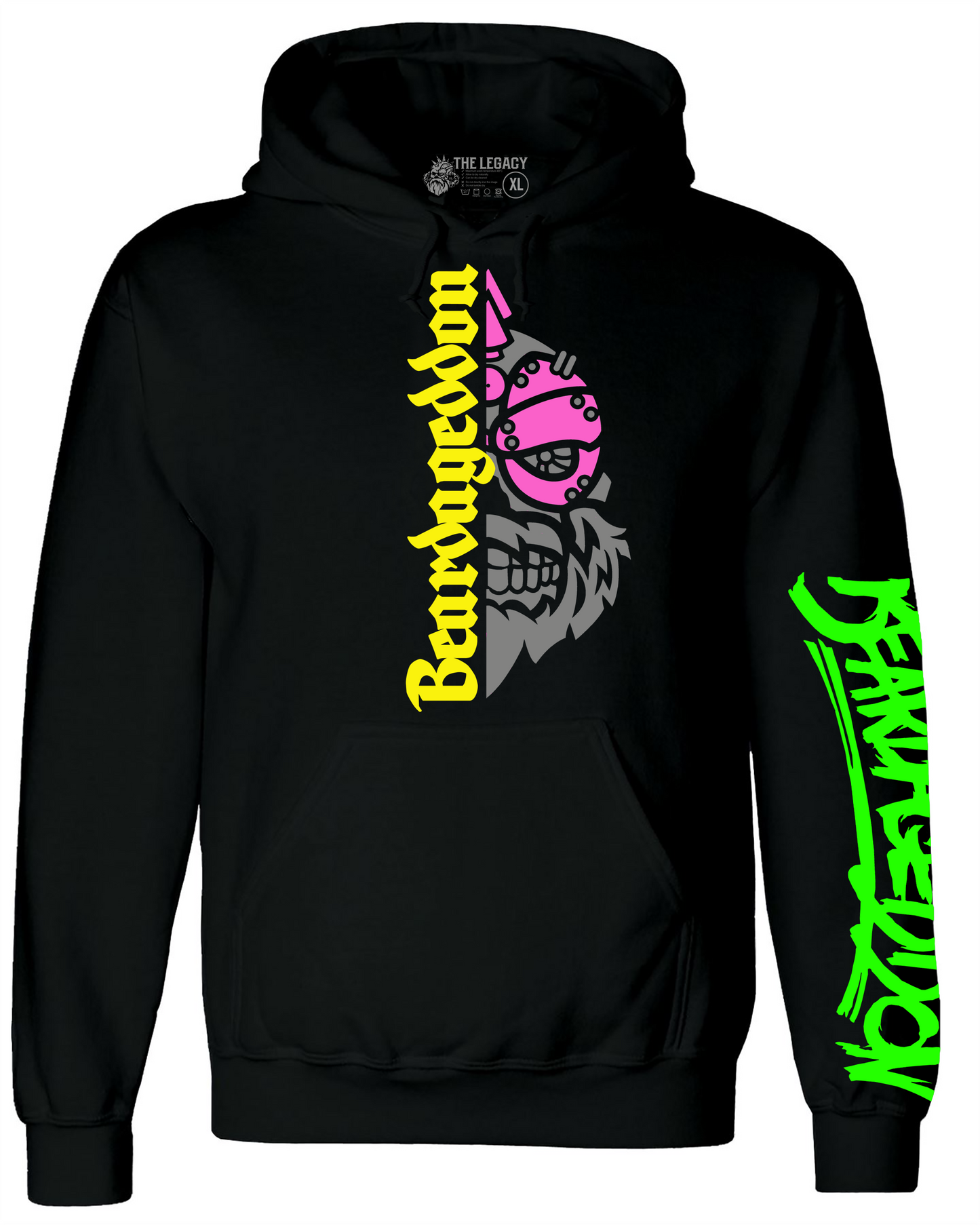 YOUR HWAY! Active Wear Hoodie Half Skull Front