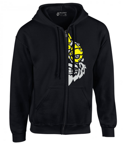 YOUR HWAY! Zipper Hoodie Half Skull Front