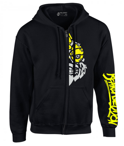 YOUR HWAY! Zipper Hoodie Half Skull Front