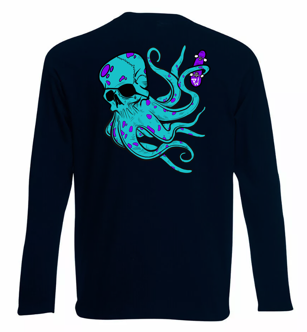 Pocket Controller Logo Long T Shirt With Octo Backprint
