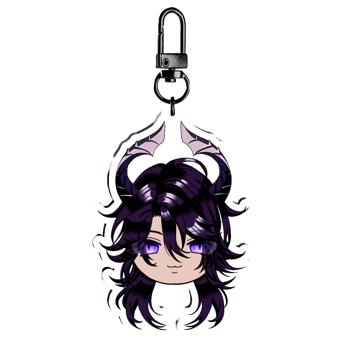 Bubi Head- Black Hair Acrylic Keychain