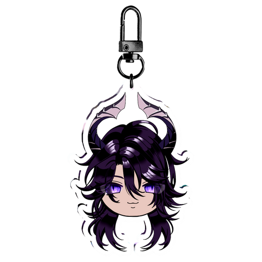 Bubi Head- Black Hair Acrylic Keychain