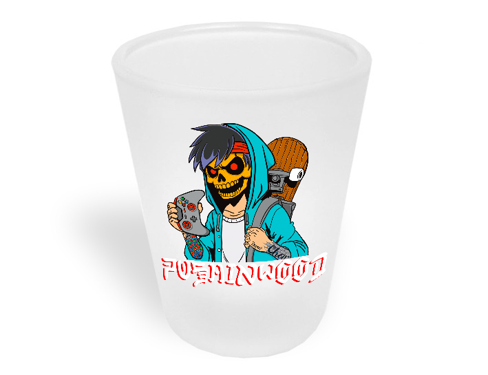 PushinWood Double Printed Shot Glass-Controller Logo with Hit Your Shots