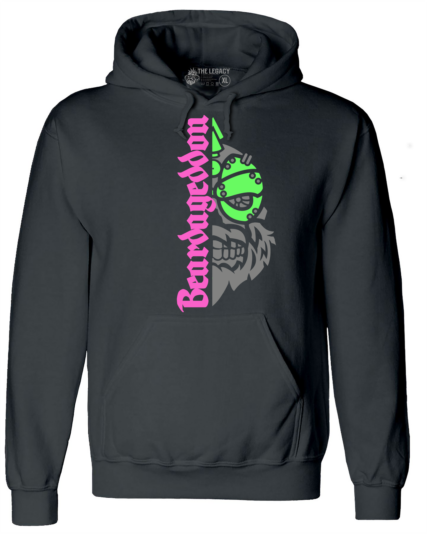 YOUR HWAY! Active Wear Hoodie Half Skull Front