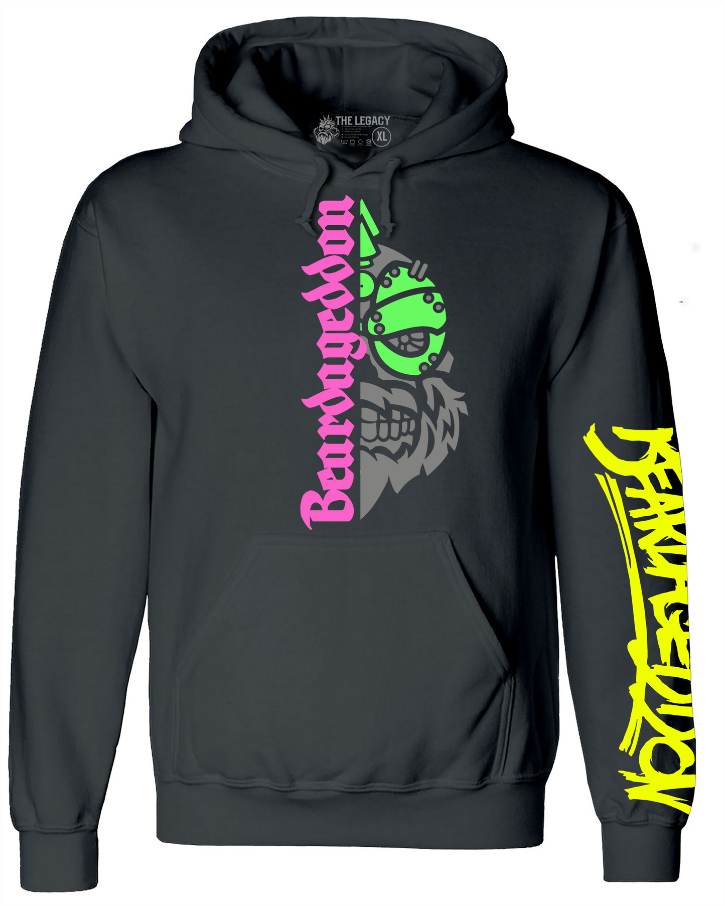 YOUR HWAY! Active Wear Hoodie Half Skull Front