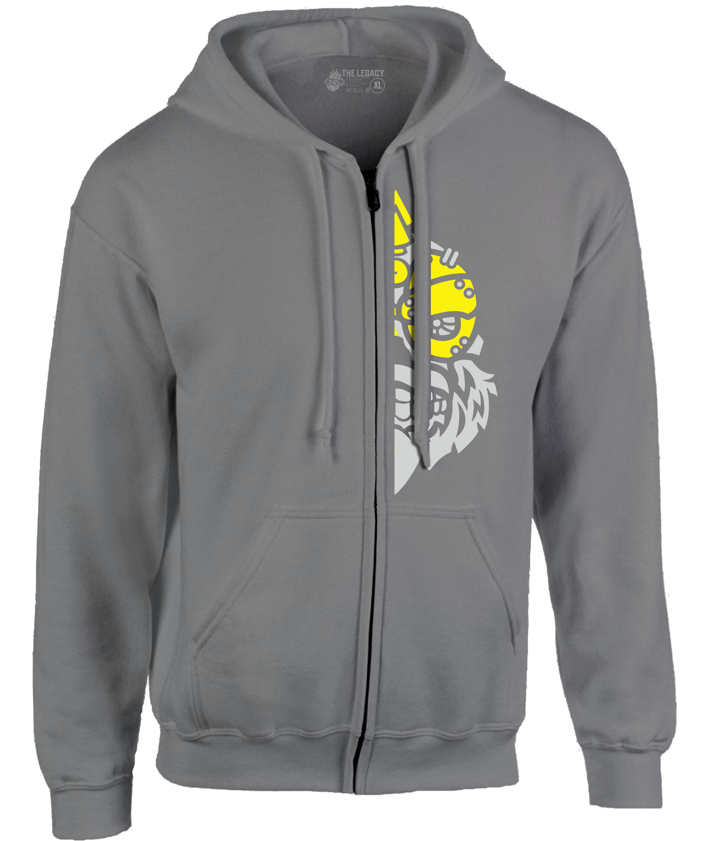 YOUR HWAY! Zipper Hoodie Half Skull Front