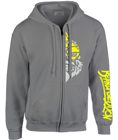 YOUR HWAY! Zipper Hoodie Half Skull Front