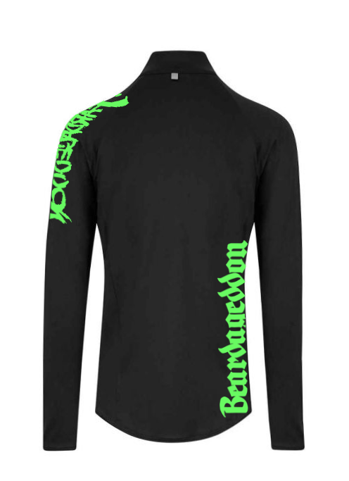 YOUR HWAY! Active Wear Half Zip Jacket Half Skull Front-Black