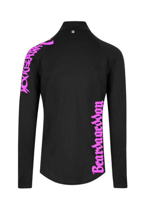 YOUR HWAY! Active Wear Half Zip Jacket Half Skull Front-Black