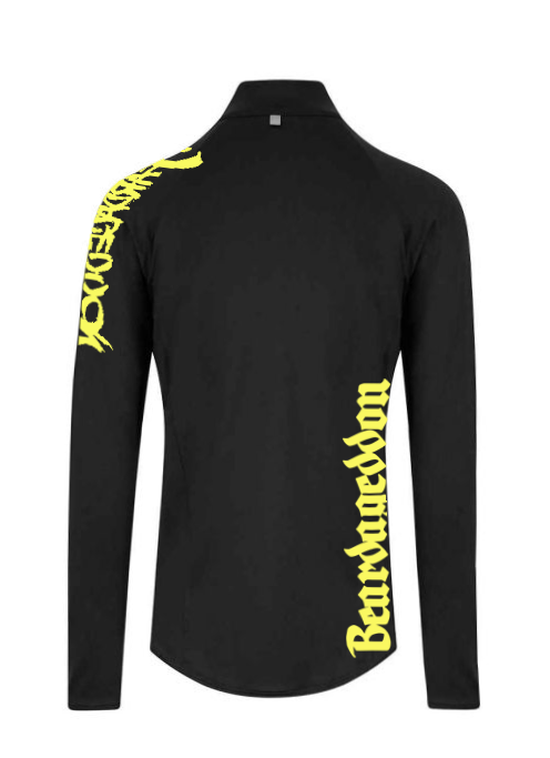 YOUR HWAY! Active Wear Half Zip Jacket Half Skull Front-Black