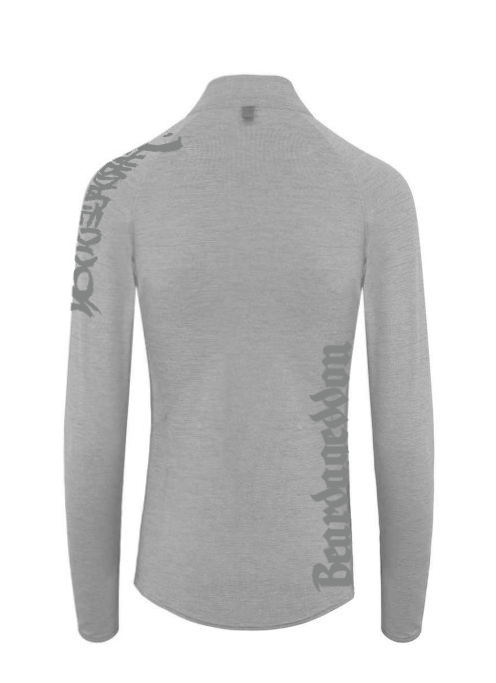 YOUR HWAY! Active Wear Half Zip Jacket Half Skull Front-Ash Grey