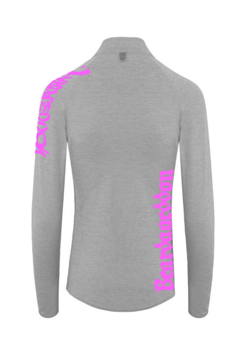 YOUR HWAY! Active Wear Half Zip Jacket Half Skull Front-Ash Grey