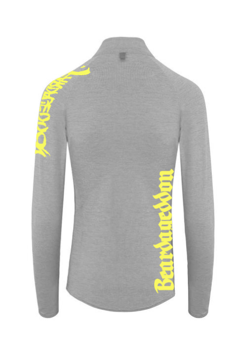 YOUR HWAY! Active Wear Half Zip Jacket Half Skull Front-Ash Grey